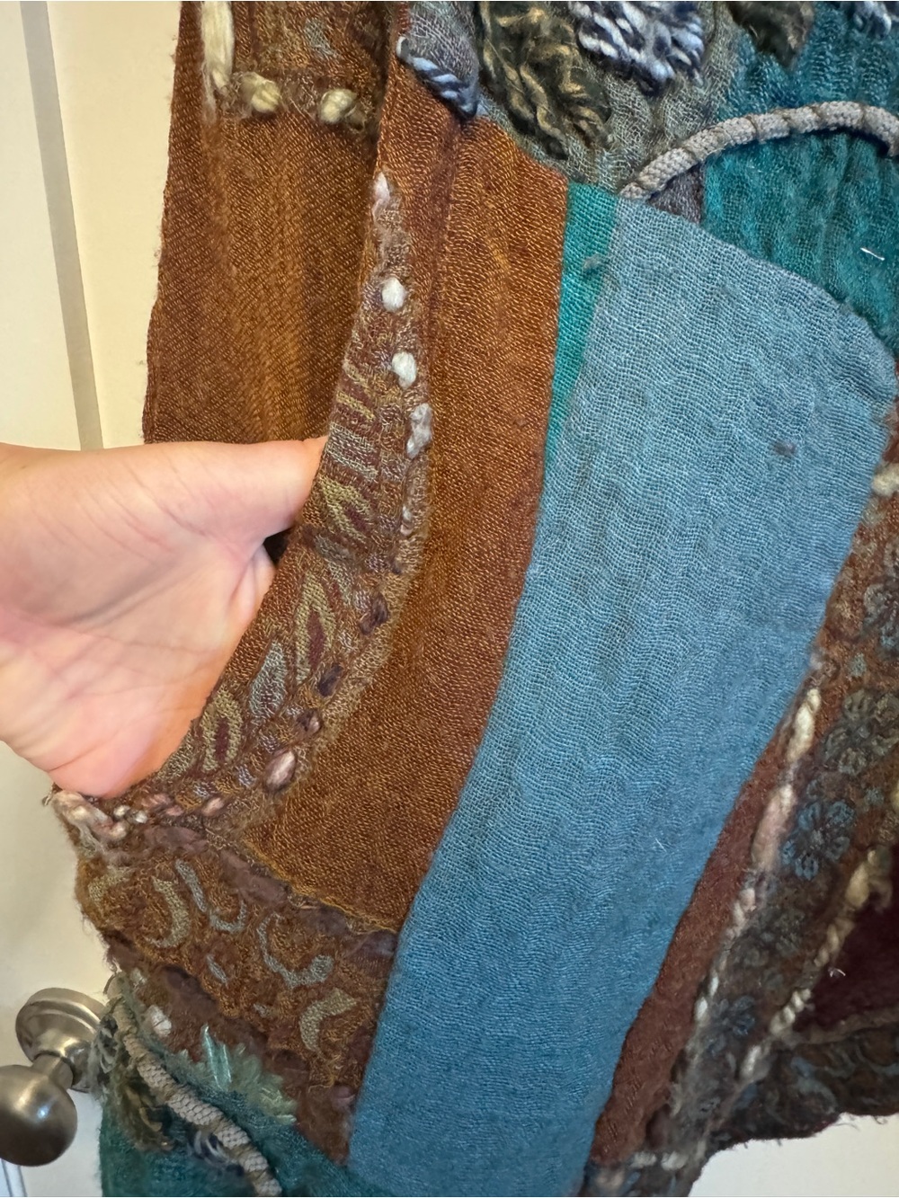 Anu By Natural Women's Colorful 100% Wool Vest Asymmetrical Art to Wear - Picture 8 of 11